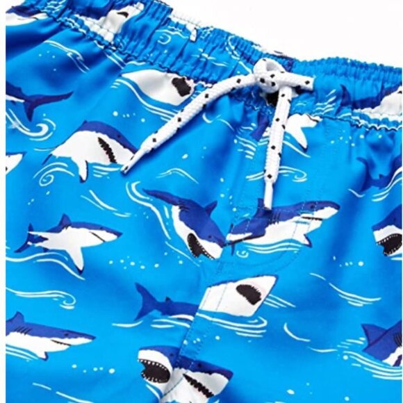 Blue Shark Boy's Large L Swim Trunks Spotted Zebra Summer Jaws Beach Swimsuit - Picture 3 of 3